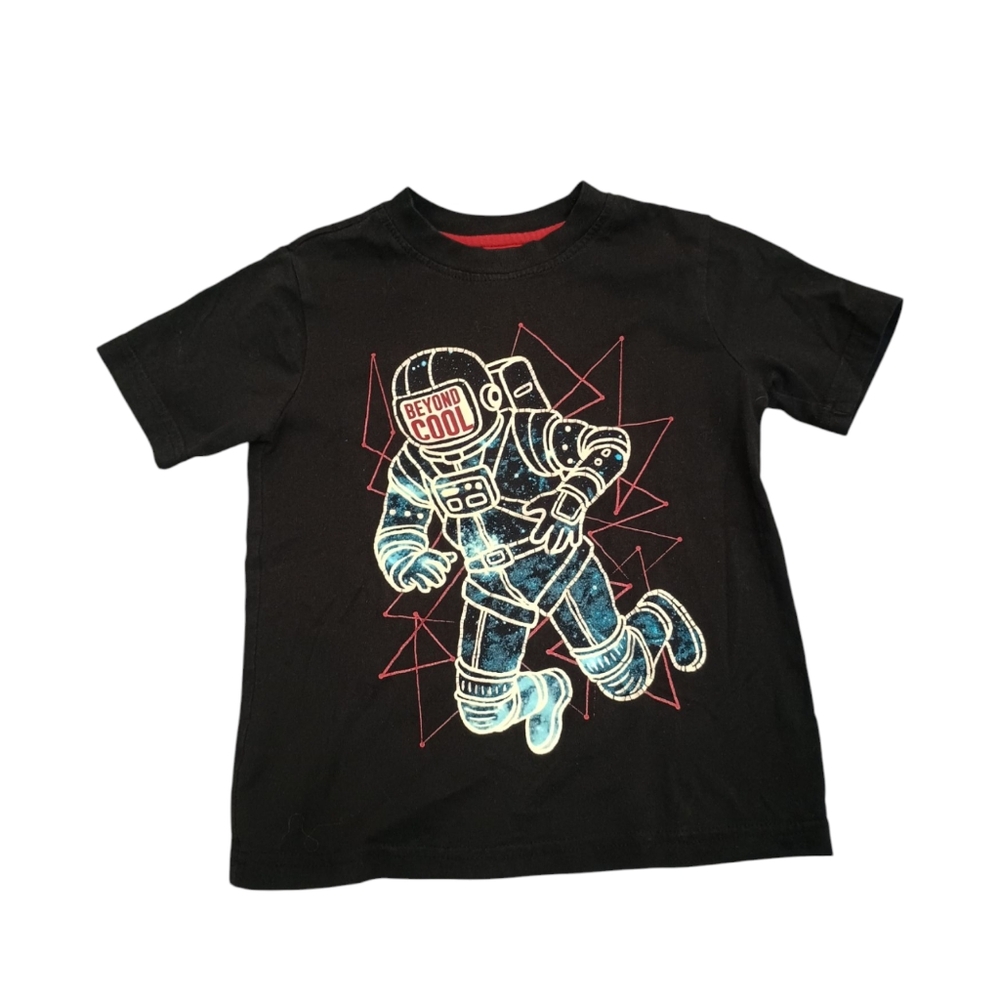 Wonder Nation Boy XS Black Astronaut Space🚀 Graphic T Glow In The Dark T-shirt - Picture 1 of 10